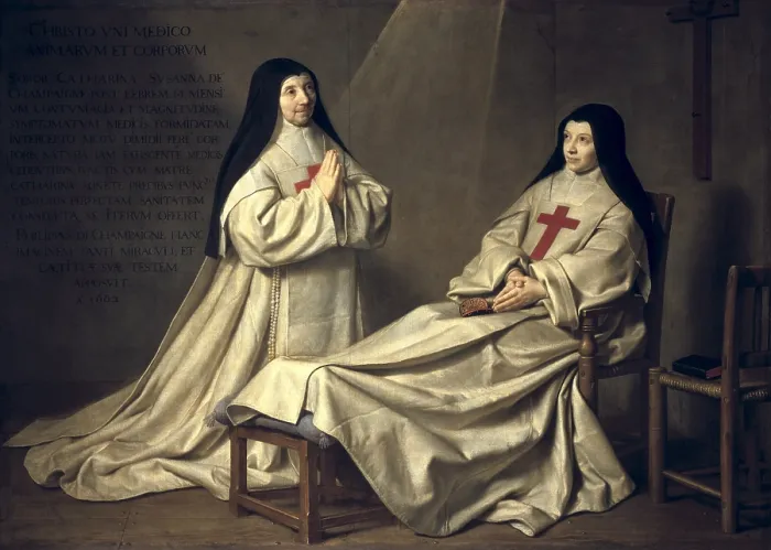 Framed Print : CHAMPAIGNE, Philippe de (1602-1674). Portrait of Mother Catherine-Agnes Arnauld (1593-1671) and Sister Catherine of St. Suzanne. 1662
