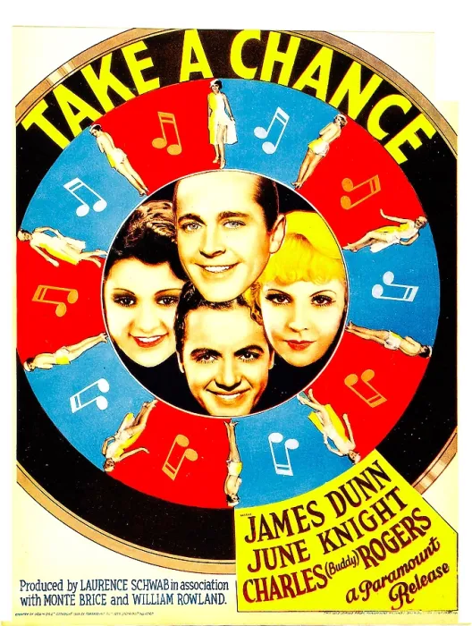 Framed Print : TAKE A CHANCE, clockwise from top: James Dunn, June Knight, Charles Buddy Rogers, Lillian Roth on midget window card, 1933
