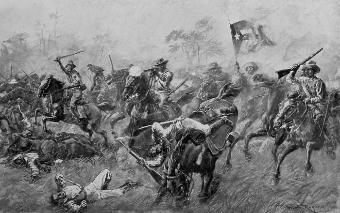 Framed Print : Charge of Cuban insurgents against Spanish in the Cuban War of Independence, 1895-98 Framed Print : Charge of Cuban insurgents against Spanish in the Cuban War of Independence, 1895-98