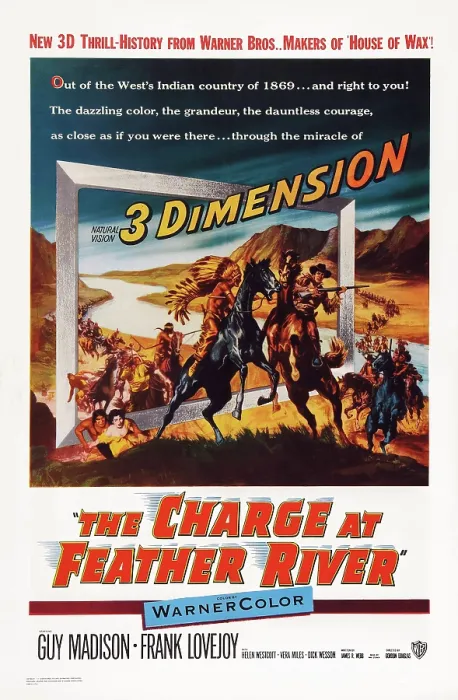 Framed Print : THE CHARGE AT FEATHER RIVER, US poster art, Guy Madison, 1953