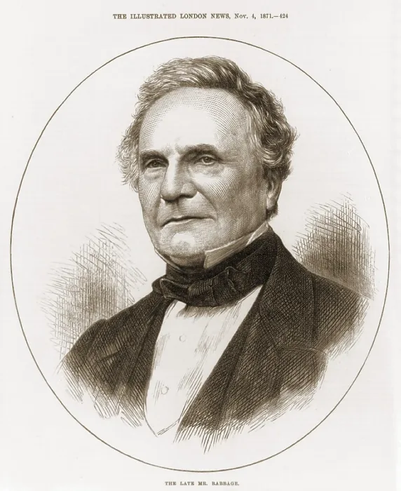 Framed Print : Charles Babbage 1792-1871 English mathematician and engineer who build the most advanced mechanical calculation device of his time