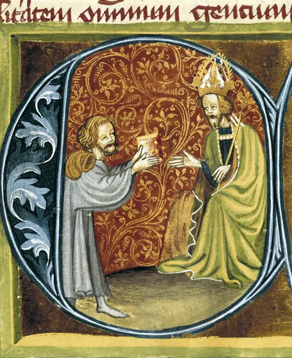Framed Print : CHARLES IV of Luxembourg (1316-1378). King of Bohemia (1346-1378), Holy Roman Emperor (1355-1378) and Elector of Brandenburg. Book of Rural Benefits