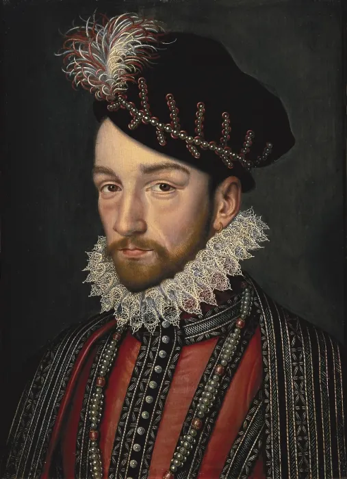 Framed Print : CHARLES IX (1550-1574). King of France (1560-1574), Valois dynasty. Work from Clouet's workshop. Renaissance art. Oil on wood. FRANCE. Versailles