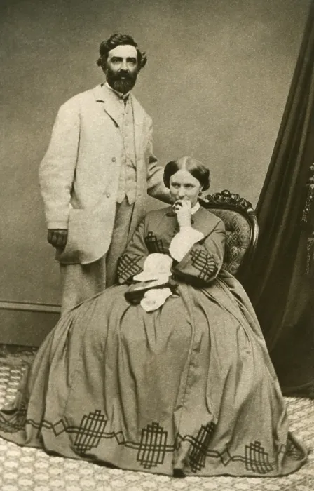 Framed Print : Charles Lewis Tiffany and his wife, Harriet Olivia Avery Young Tiffany, c. 1850-1860. He was the founder of the luxury jewelry firm, Tiffany & Company