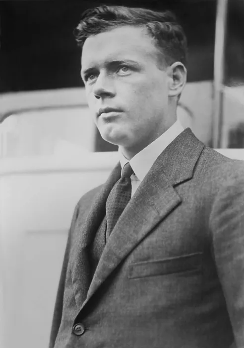 Framed Print : Charles Lindbergh, after he achieved international fame for his New York and Paris flight in 1927 (BSLOC_2016_10_149)