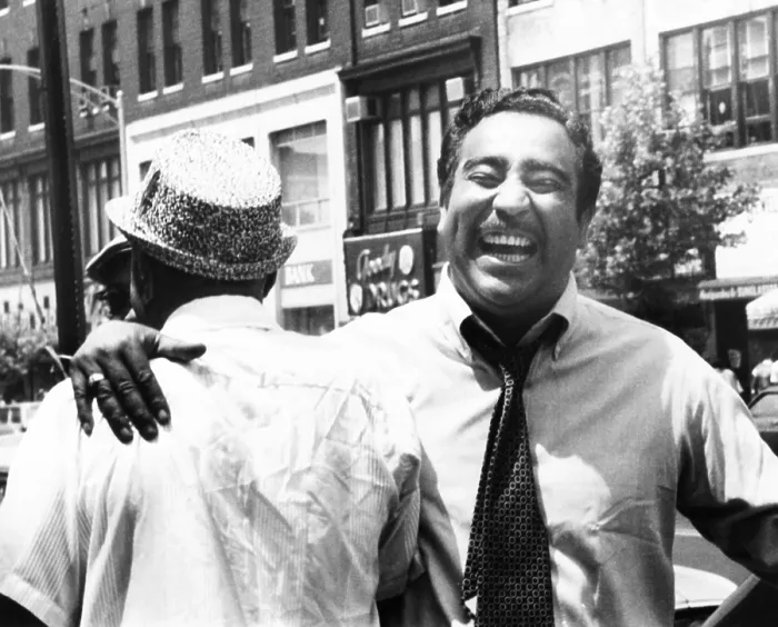 Framed Print : Charles Rangel, hugging a supporter after he won in the Democratic primary Framed Print : Charles Rangel, hugging a supporter after he won in the Democratic primary