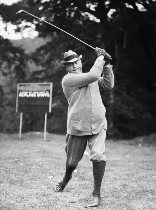 Framed Print : Charles Schwab playing golf at White Sulphur Springs, West Virginia, 1923
