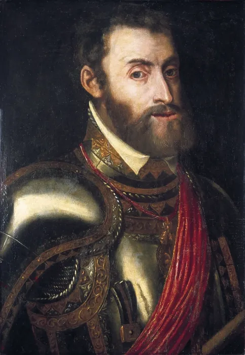 Framed Print : CHARLES V (1500-1558). Holy Roman Emperor (1519-1556) and King of Spain (1516-1556), as Charles I. Replica of a Titian's portrait. Oil on canvas. SPAIN. Madrid Framed Print : CHARLES V (1500-1558). Holy Roman Emperor (1519-1556) and King of Spain (1516-1556), as Charles I. Replica of a Titian's portrait. Oil on canvas. SPAIN. Madrid