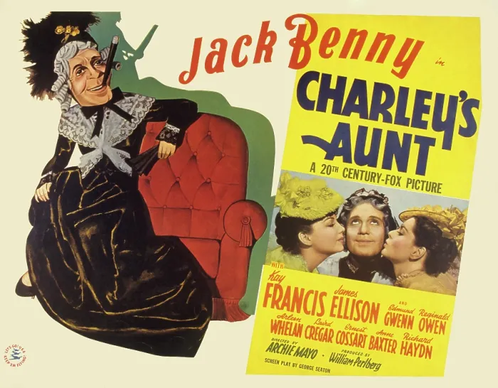 Framed Print : CHARLEY'S AUNT, Jack Benny, Anne Baxter, Arleen Whelan, 1941, TM and copyright 20th Century Fox Film Corp. All rights reserved  /  Courtesy: Everett Collection