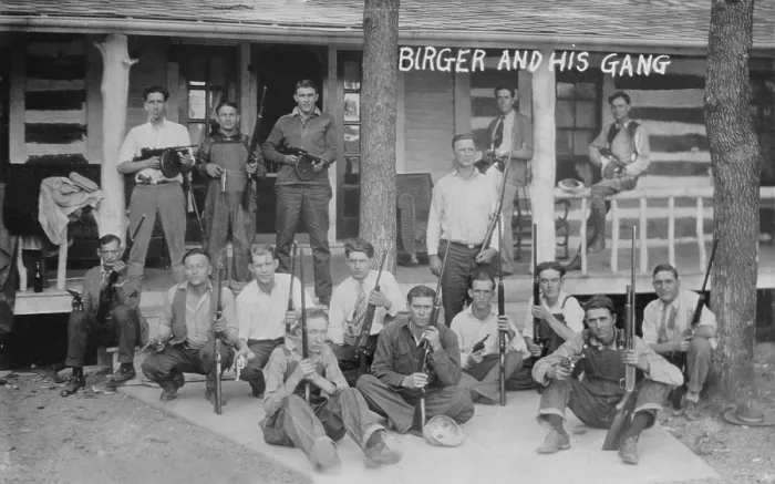 Framed Print : Charlie Birger (1881-April 19, 1928) and his gang. Before prohibition he was a saloon keeper and then became a bootlegger operating from Harrisburg, Illinois