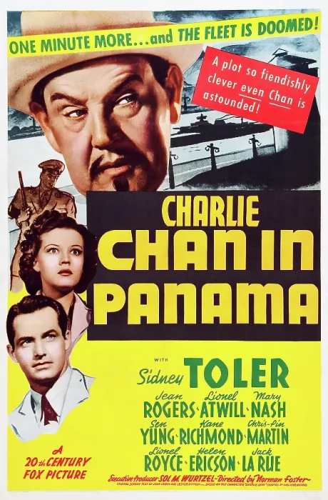 Framed Print : CHARLIE CHAN IN PANAMA, US poster, top left: Sidney Toler, Jean Rogers, Kane Richmond, 1940. 20th Century-Fox Film Corporation, TM & Copyright / courtesy Everett Collection