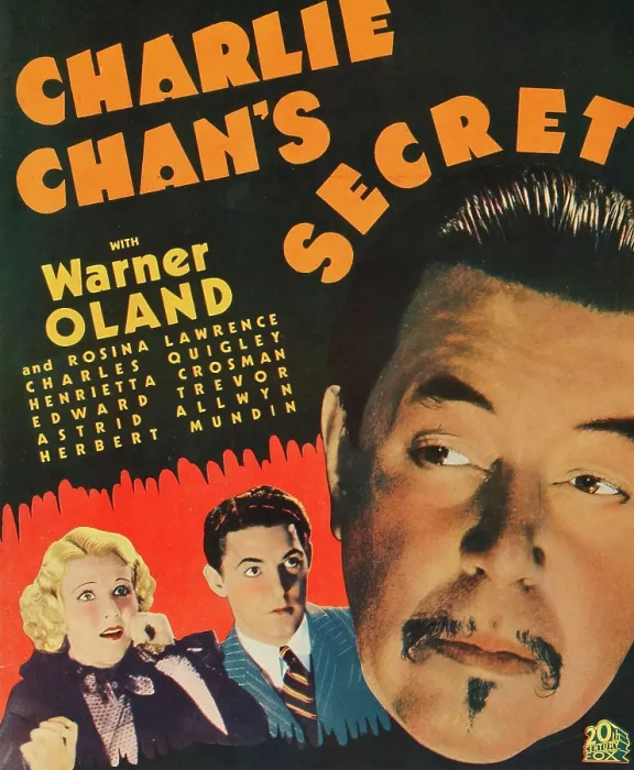 Framed Print : CHARLIE CHAN'S SECRET, poster, from left: Rosina Lawrence, Charles Quigley, Warner Oland, 1936. 20th Century-Fox Film Corporation, TM & Copyright / courtesy Everett Collection