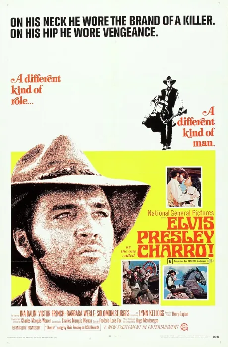 Framed Print : CHARRO!, bottom left: Elvis Presley on poster art, 1969