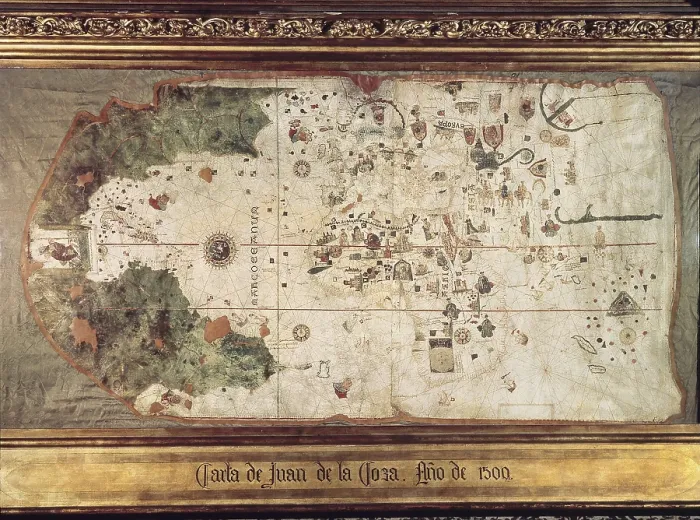 Framed Print : Chart by Juan de la Cosa (1500). SPAIN. Madrid. Navy Museum. AISA / Everett Collection**US SALES ONLY**