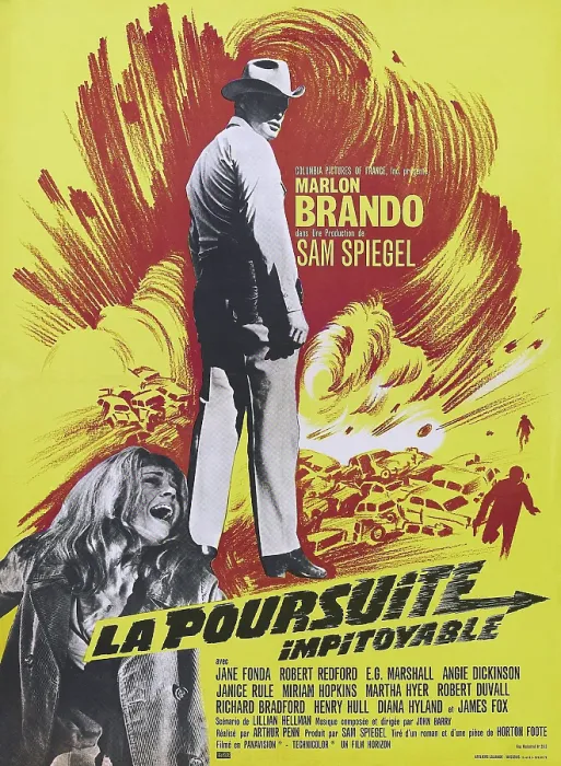 Framed Print : THE CHASE, (aka LA POURSUITE IMPITOYABLE), French poster, Marlon Brando, Jane Fonda, 1966