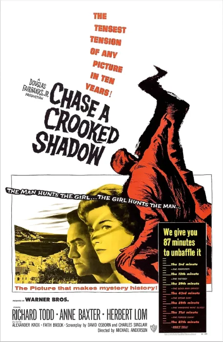 Framed Print : CHASE A CROOKED SHADOW, US poster, from left: Richard Todd, Anne Baxter, 1958