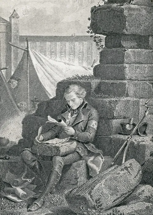 Framed Print : CHATEAUBRIAND, Francois-Auguste-Rene, Viscount de (1768-1848). Illustration of 'Memoirs from beyond the tomb' (Memoires d'outre-tombe) (1809-1841). Etching