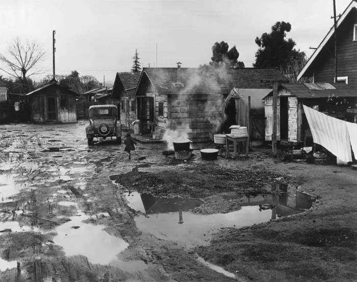 Framed Print : Cheap auto camp housing for citrus workers, California, Feb. 1940. Photo by Dorothea Lange. (BSLOC_2013_7_27)