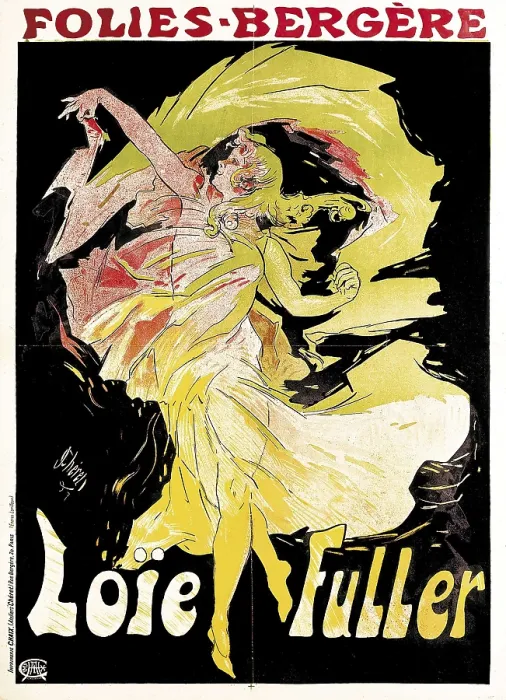 Framed Print : CHERET, Jules (1836-1932). Folies Bergeres: Loie Fuller. 1897. Illustration of a famous variety theatre in Paris. Art Nouveau. Litography. UNITED KINGDOM. London. Ferrers Gallery