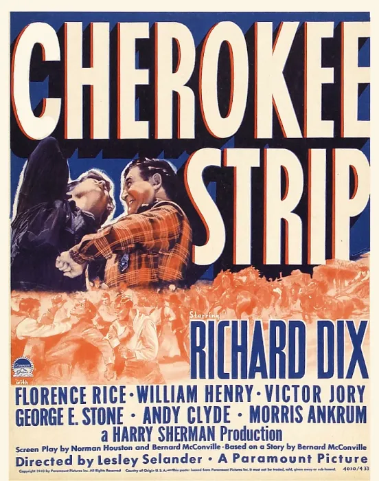 Framed Print : CHEROKEE STRIP, right: Richard Dix on window card, 1940