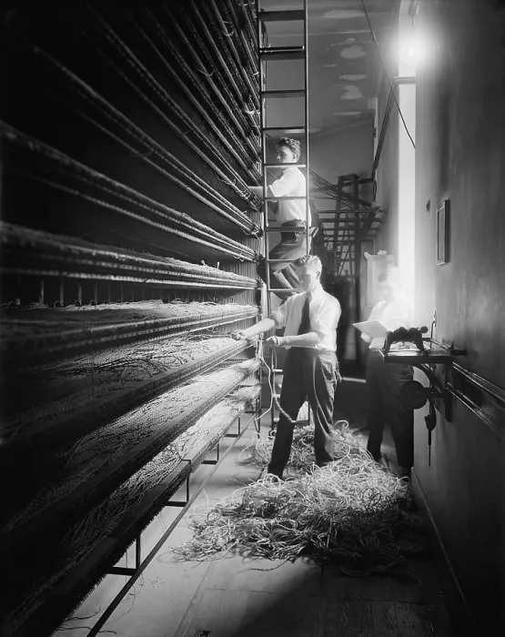 Framed Print : Chesapeake and Potomac Telephone Company wiring installed on tiers of shelving in Washington, D.C. area, ca. 1925 Framed Print : Chesapeake and Potomac Telephone Company wiring installed on tiers of shelving in Washington, D.C. area, ca. 1925