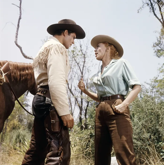 Framed Print : CHEYENNE, from left, Clint Walker, Marie Windsor, The Mutton Puncher, aired October 22, 1957 (1955-63)