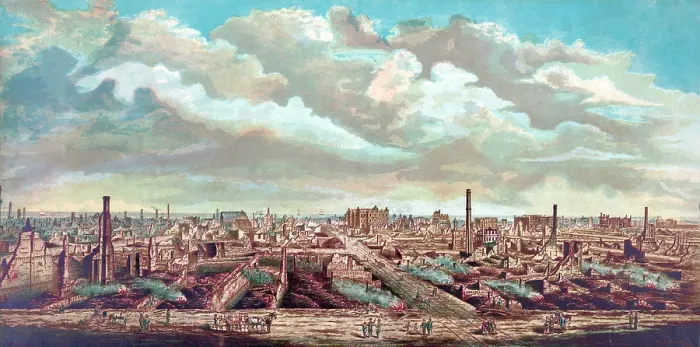 Framed Print : Chicago. The City of Chicago after the fire. watercolor ca. 1871