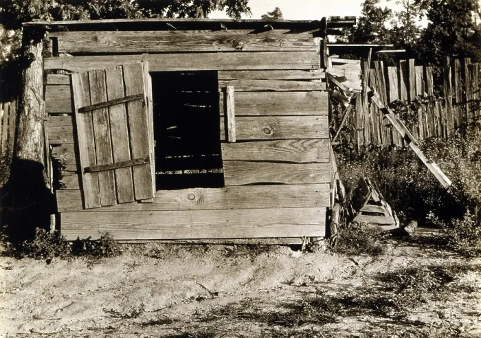 Framed Print : Chicken coop on the farm of Floyd Burroughs, cotton sharecropper, Hale County, Alabama. Published in the book, Let Us Now Praise Famous Men Framed Print : Chicken coop on the farm of Floyd Burroughs, cotton sharecropper, Hale County, Alabama. Published in the book, Let Us Now Praise Famous Men