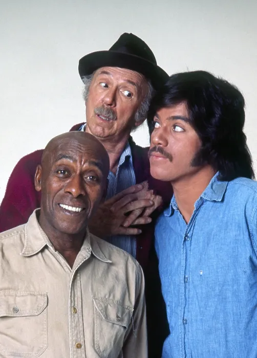 Framed Print : CHICO AND THE MAN, from left: Scatman Crothers, Jack Albertson, Freddie Prinze, 1976