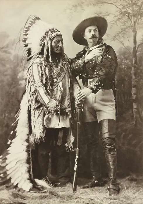 Framed Print : Chief Sitting Bull and Buffalo Bill 1885 when the former Hostile Sioux Chief joined the show Framed Print : Chief Sitting Bull and Buffalo Bill 1885 when the former Hostile Sioux Chief joined the show