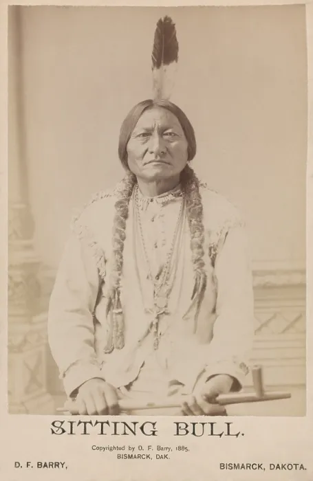 Framed Print : Chief Sitting Bull holding peace pipe in 1885 cabinet card photo Framed Print : Chief Sitting Bull holding peace pipe in 1885 cabinet card photo