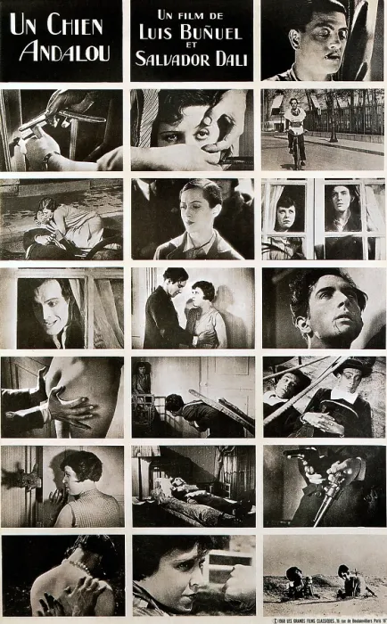 Framed Print : UN CHIEN ANDALOU, (aka AN ANDALUSIAN DOG), Simone Mareuil (second row from bottom left), Pierre Bacheff (4th row from bottom right), 1929