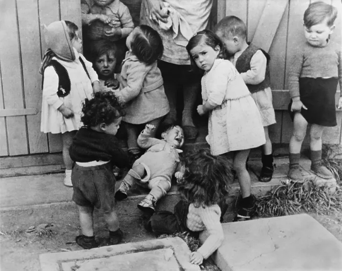 Framed Print : Child inmates of the Rivesaltes Internment Camp, in Vichy, France, in May 1941. During World War 2, it held gypsies, Jews and Spanish refugees. (BSLOC_2013_11_71)