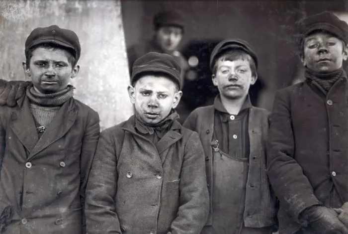 Framed Print : Child laborers portrayed by Lewis Hine in 1911. Dust covered Breaker boys at Pennsylvania Coal mine, Pittston, Pennsylvania. January, 1911 Framed Print : Child laborers portrayed by Lewis Hine in 1911. Dust covered Breaker boys at Pennsylvania Coal mine, Pittston, Pennsylvania. January, 1911