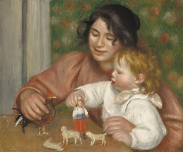 Framed Print : Child with Toys - Gabrielle and the Artist's Son, Jean, by Auguste Renoir, 1895-96, French impressionist painting, oil on canvas