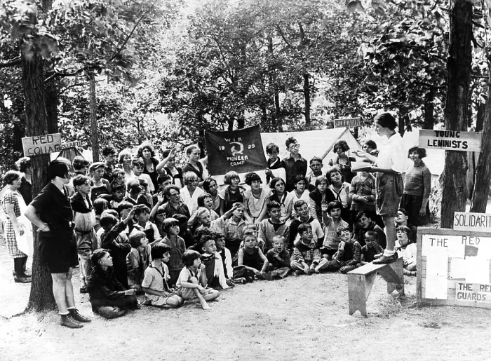 Framed Print : Children attend a summer camp in Wisconsin where they learn about communism. The camp is conducted by the Workers International Relief, 1929