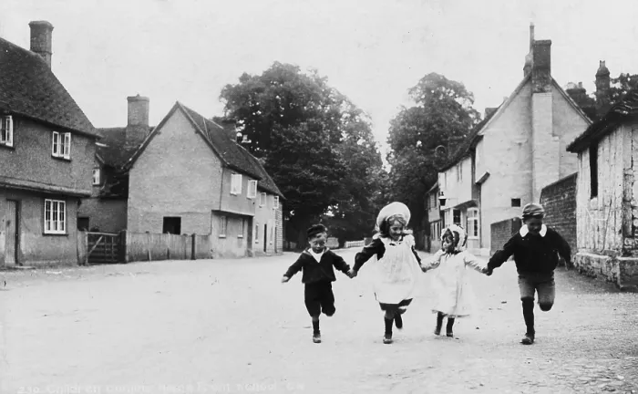 Framed Print : Children coming home from school, 1880s