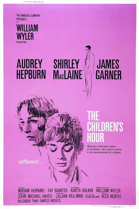 Framed Print : THE CHILDREN'S HOUR, US poster art, from left: Shirley MacLaine, Audrey Hepburn; top: James Garner, 1961