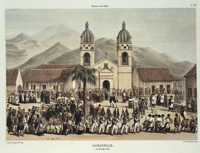 Framed Print : Chile (1836). Andacollo. Procession in St. Stephen's day. Litography. AISA / Everett Collection**US SALES ONLY** Framed Print : Chile (1836). Andacollo. Procession in St. Stephen's day. Litography. AISA / Everett Collection**US SALES ONLY**
