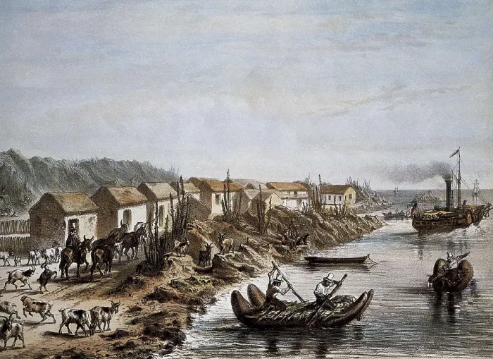 Framed Print : Chile (1854). Port of Huasco. Litography. AISA / Everett Collection**US SALES ONLY**
