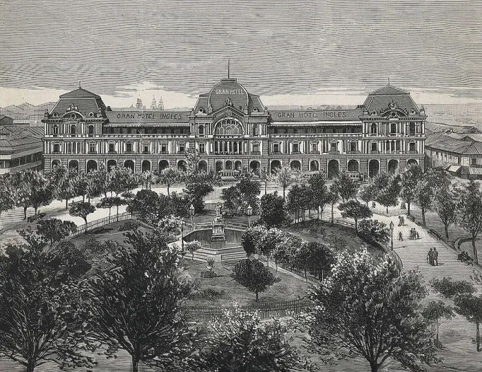 Framed Print : Chile (1883). Santiago de Chile. Arms Square and Gran Hotel Ingls. Etching. AISA / Everett Collection**US SALES ONLY** Framed Print : Chile (1883). Santiago de Chile. Arms Square and Gran Hotel Ingls. Etching. AISA / Everett Collection**US SALES ONLY**