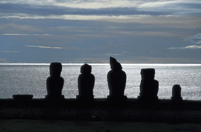 Framed Print : CHILE. VALPARAISO. Ahu Tahai. Easter Island. Rapa Nui National Park. Moais. AISA / Everett Collection**US SALES ONLY**