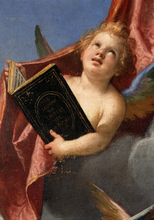 Framed Print : Chimenti Jacopo known as Empoli, St Catherine of Alexandria in Heaven and Martyrdom of the Saint, 1612, 17th Century, oil on canvas, Italy, Lombardy, Milan, Brera Art Gallery