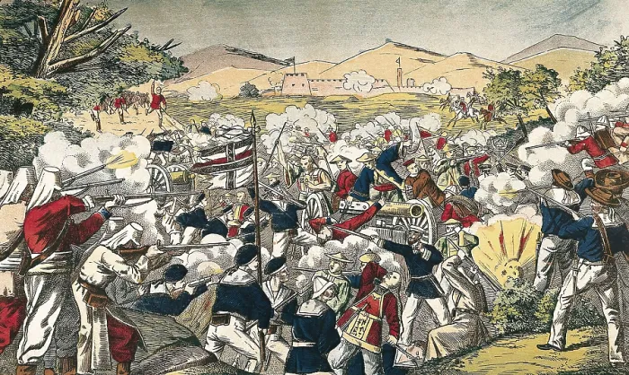 Framed Print : China. The Boxer Rebellion. Battle of Tientsin (June 1900). Etching. ITALY. Milan