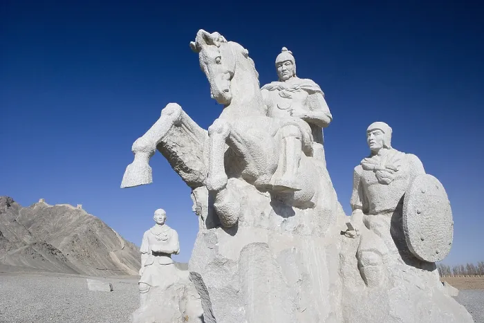 Framed Print : CHINA. Jiayuguan. The Silk Road. Gobi Desert. Grat Wall. Statues. AISA / Everett Collection**US SALES ONLY** Framed Print : CHINA. Jiayuguan. The Silk Road. Gobi Desert. Grat Wall. Statues. AISA / Everett Collection**US SALES ONLY**