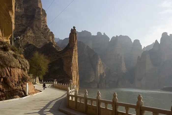 Framed Print : CHINA. NORTH WEST. The Silk Road. Binglingsi Grottoes. Liujiaxia Reservoir. AISA / Everett Collection**US SALES ONLY**