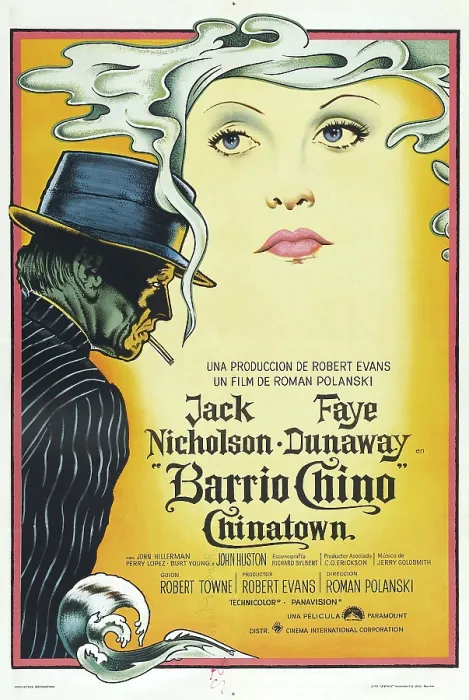 Framed Print : CHINATOWN, (aka BARRIO CHINO), Argentinan poster, from left: Jack Nicholson, Faye Dunaway, 1974