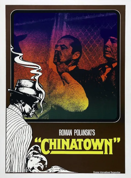 Framed Print : CHINATOWN, German poster, Jack Nicholson (center), 1974