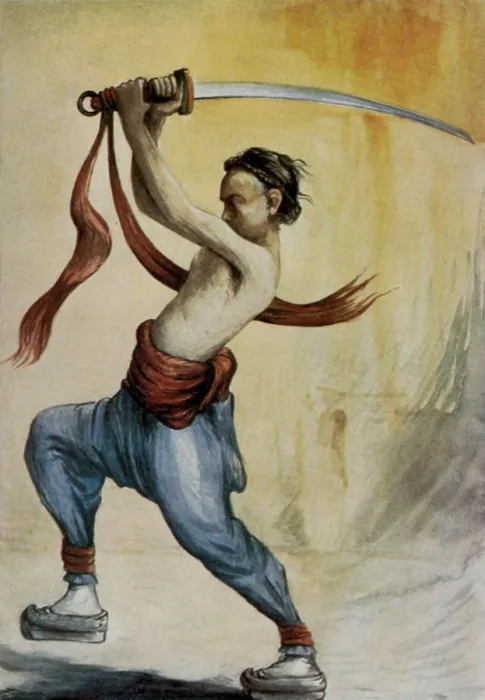 Framed Print : Chinese Boxer exercising to a war song, ca. 1899-1900 Framed Print : Chinese Boxer exercising to a war song, ca. 1899-1900