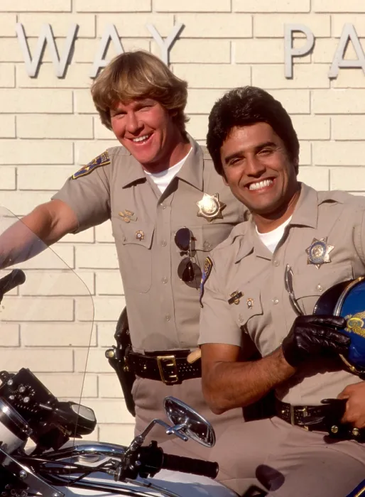 Framed Print : CHIPS, (from left): Larry Wilcox, Erik Estrada, (1979), 1977-83 Framed Print : CHIPS, (from left): Larry Wilcox, Erik Estrada, (1979), 1977-83